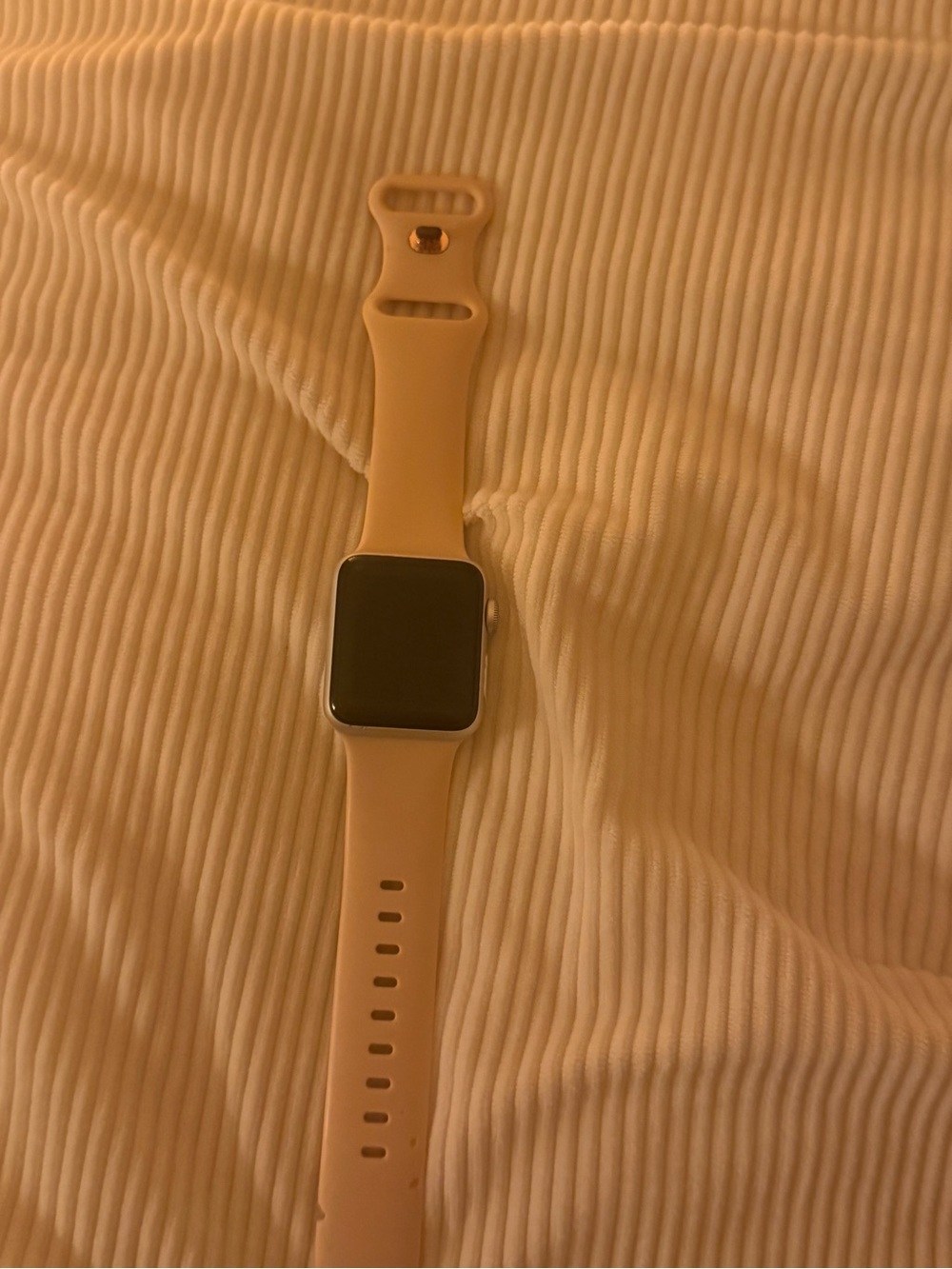 Apple Watch with Rose Pink Silicone Sport Band